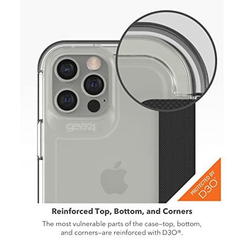 GEAR4 Wembley Flip Wilma Compatible with iPhone 12 Plus/iPhone 12 Pro 6.1 Case, Advanced Impact Protection with Integrated D30 Technology, Anti-Yellowing, Phone Cover - Transparent