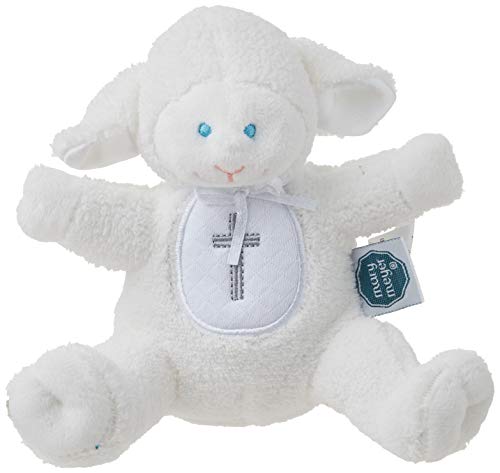 Mary Meyer Baby Rattle Soft Toy, 5-Inches, Christening Lamb,White