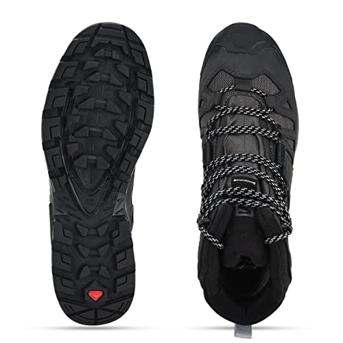 Salomon Quest 4 Gore-TEX Hiking Boots for Men, Magnet/Black/Quarry, 8