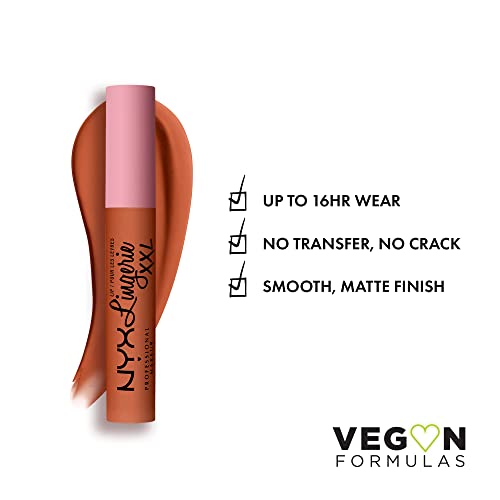 NYX PROFESSIONAL MAKEUP Lip Lingerie XXL Matte Liquid Lipstick - Gettin Caliente (Bright Red Orange)