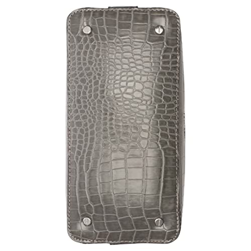 Calvin Klein Holly Top Zip Shoulder Bag, Steel Grey Croco,One Size