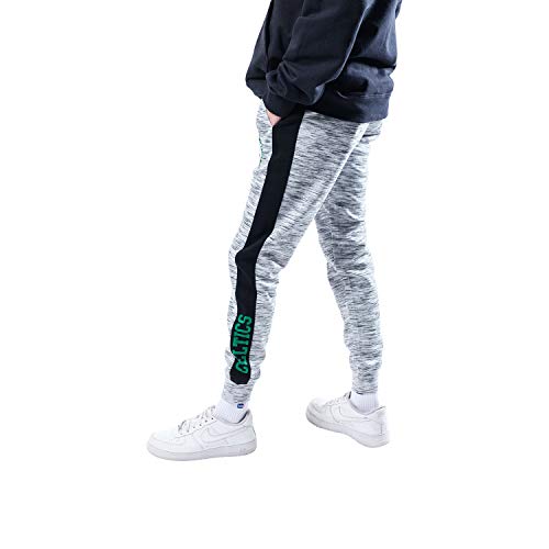 Ultra Game NBA Boston Celtics Womens Active Basic Fleece Jogger Sweatpants, Space Dye Gray, Large