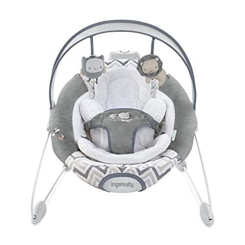 Ingenuity SmartBounce Automatic Baby Bouncer Seat with White Noise, Music, Toy Bar and 2 Plush Infant Toys, 0-6 Months Up to 20 lbs (Braden)