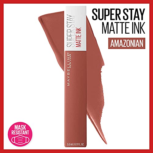 Maybelline Super Stay Matte Ink Liquid Lipstick Makeup, Long Lasting High Impact Color, Up to 16H Wear, Amazonian, Nude Brown, 1 Count