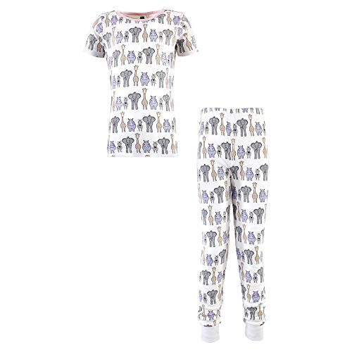 Hudson Baby Unisex Baby and Toddler Cotton Pajama Set Pink Safari, 6-12 Months