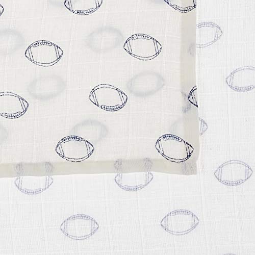 Hudson Baby Unisex Baby Muslin Cotton Car Seat and Stroller Canopy, Football, One Size