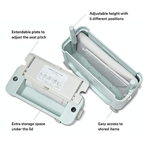 JetKids by Stokke BedBox, Green Aurora - Kid's Ride-On Suitcase and In-Flight Bed - Help Your Child Relax and Sleep on the Plane - Approved by Many Airlines - Best for Ages 3-7
