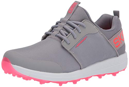 Skechers womens Max Golf Shoe, Gray/Coral Sport, 7.5 US