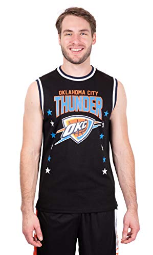 Ultra Game NBA Oklahoma City Thunder Mens Jersey Sleeveless Muscle T-Shirt, Black, Medium