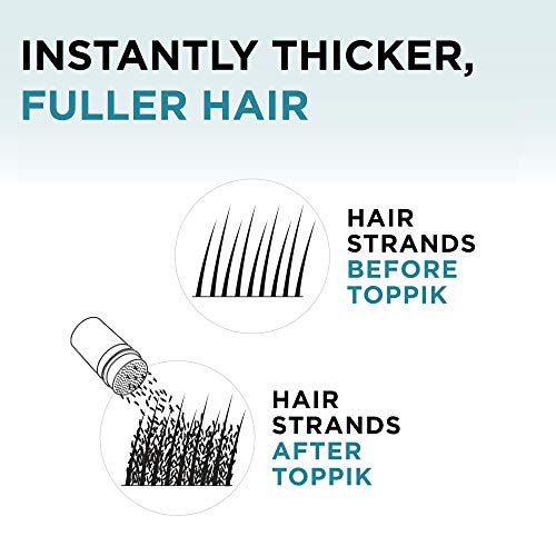 Toppik Hair Building Fibers, Dark Brown, 55g Fill In Fine or Thinning Hair Instantly Thicker, Fuller Looking Hair 9 Shades for Men and Women