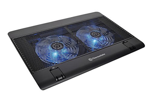 Thermaltake Massive 14 Steel Mesh Panel Dual 140mm Blue LED Fan Adjustable Speed Control 10'-17' Device Notebook Cooling Pad CL-N001-PL14BU-A