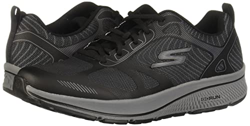 Skechers Men's GOrun Consistent-Athletic Workout Running Walking Shoe Sneaker with Air Cooled Foam, Black/Grey 2, 10