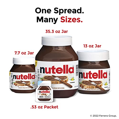Nutella Hazelnut and Cocoa Spread, Friends Edition, 1.05 oz each, 21 Mini Jars