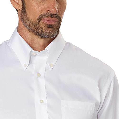 Kirkland Signature Men's Traditional Fit Button Down Dress Shirt, White (19 Neck, 37 Sleeve)