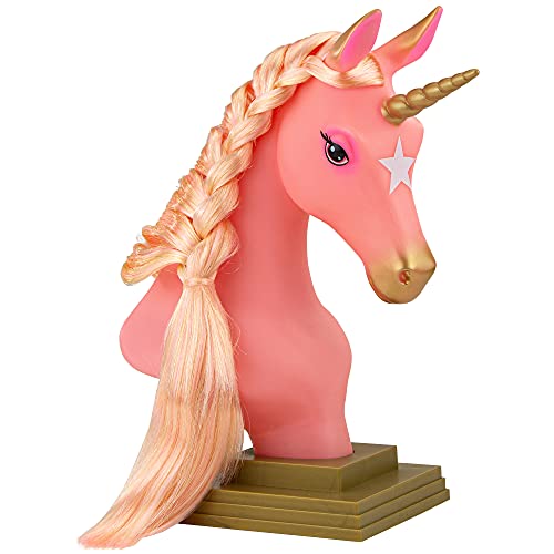 Breyer Horses Beauty Styling Head | Stardust | Pink Extra-Long Silky No Tangle Mane | 10' x 4.25' x 4.25' | Styling Book, Brush, Hair Coils, Clips, Elastics | Unicorn Toy | Model #7405