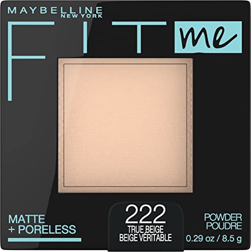 Maybelline Fit Me Matte + Poreless Pressed Face Powder Makeup and Setting Powder, True Beige, 1 Count