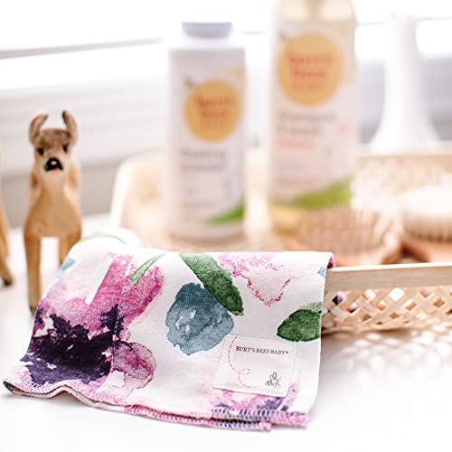 Burt's Bees Baby - Burp Cloths, 5-Pack Extra Absorbent 100% Organic Cotton Burp Cloths (Watercolor Daylily) (LY27007-LLM-OS-H)