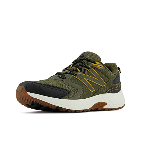New Balance Men's 410 V7 Trail Running Shoe, Camo Green/Black/Yellow, 10.5