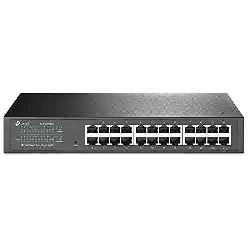 TP-Link 24 Port Gigabit Switch | Easy Smart Managed | Plug and Play | Limited Lifetime Protection | Desktop/Rackmount | Sturdy Metal w/ Shielded Ports | Support QoS, Vlan, IGMP and LAG (TL-SG1024DE)