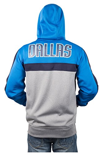 Ultra Game NBA Dallas Mavericks Mens Soft Fleece Full Zip Jacket Hoodie, Team Color, Small