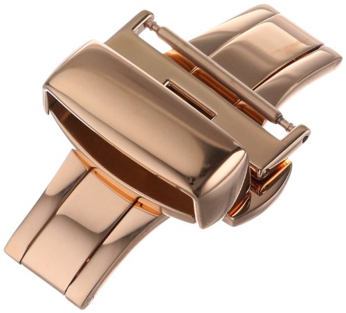 Hadley-Roma 18mm IP Rose Gold-Plated Push Button Deployant Clasp