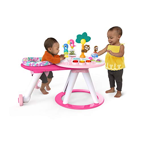 Bright Starts Around We Go 2-in-1 Walk-Around Baby Activity Center and Table, Tropic Coral, Ages 6 Months+