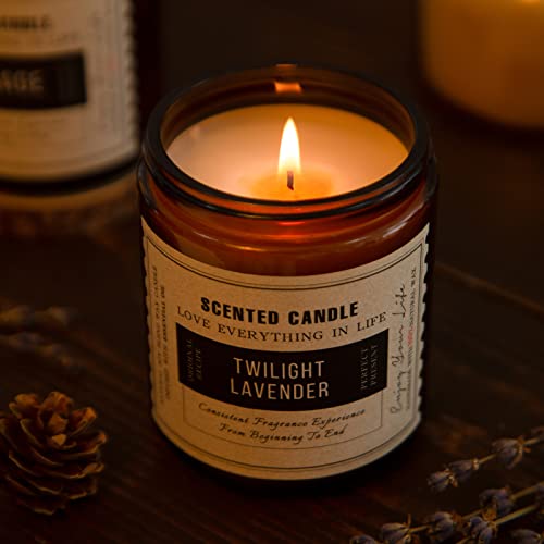 Candles for Home Scented,Scented Candles 4 Pack Natural Soy Relaxing Candle Set,Lavender Candles for Cleansing House,Women Gifts for Christmas,Birthday Candles,Valentine's Day,Mother's Day Gift