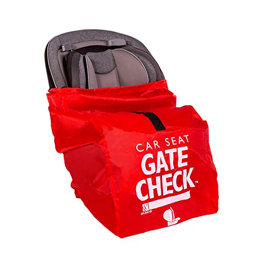 J.L. Childress Gate Check Bag for Car Seats - Car Seat Travel Bag - Fits All Car Seats, Infant carriers and Booster Seats - Car Seat Bag for Air Travel - Red