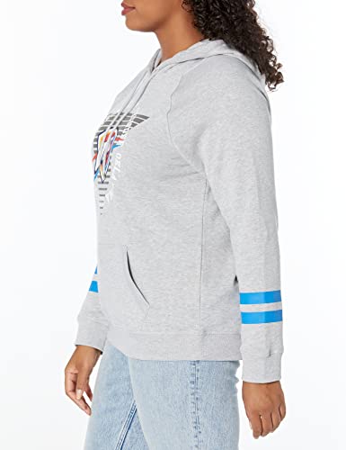 Ultra Game NBA Oklahoma City Thunder Womens Soft Fleece Pullover Hoodie Sweatshirt With Varsity Stripe, Heather Gray, Medium