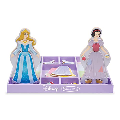 Melissa and Doug Disney Sleeping Beauty and Snow White Magnetic Dress-Up Wooden Doll Pretend Play Set (40+ pcs)
