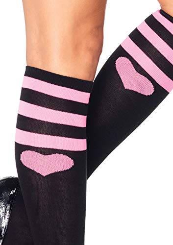 Leg Avenue Women's Knee High Casual Party Socks, Black, One Size