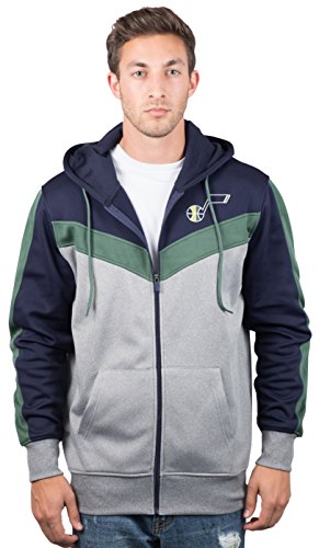Ultra Game NBA Utah Jazz Mens Soft Fleece Full Zip Jacket Hoodie, Team Color, XX-Large