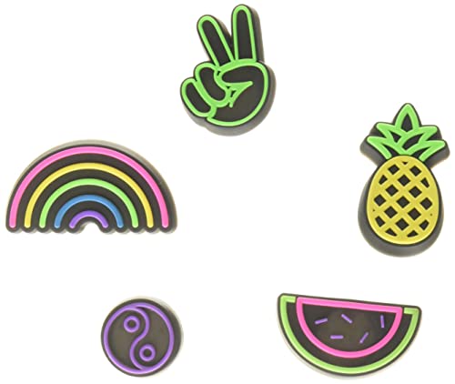 Jibbitz 5-Pack Peace and Love Shoe Charms for Crocs, LED Fun, Small