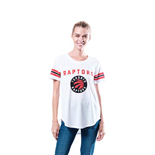 Ultra Game NBA Toronto Raptors Womens Soft Mesh Jersey Tee Shirt, White, Large
