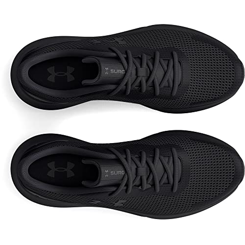 Under Armour Men's Surge 3 Road Running Shoe, Black (002)/Black, 10