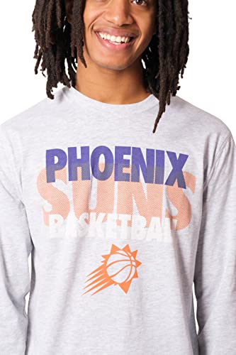 Ultra Game NBA Phoenix Suns Mens Supreme Long Sleeve Pullover Tee Shirt, Heather Gray, Medium