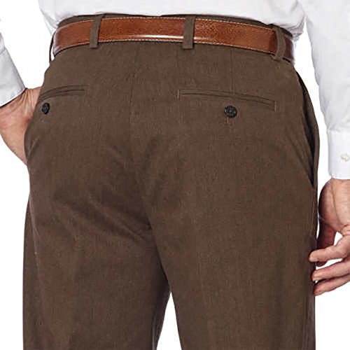Kirkland Signature Men's Non-Iron Comfort Pant (Brown, 36 x 30)
