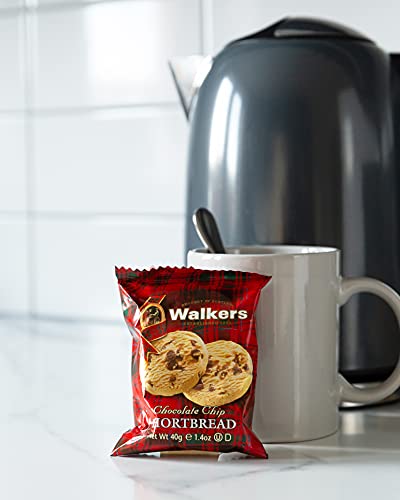 Walker's Shortbread Chocolate Chip Cookies, Pure Butter Shortbread Cookies, 1.4 Oz Snack Packs (Pack of 20)