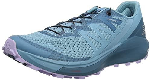 Salomon Sense Ride 4 Running Shoes for Women Trail, Delphinium Blue/Mallard Blue/Lavender, 8