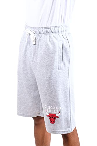 Ultra Game NBA Chicago Bulls Mens French Terry Shorts, Heather Gray, Medium