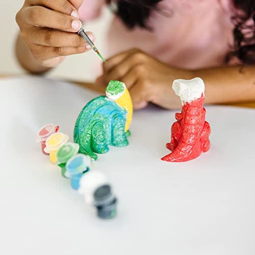 Melissa and Doug Created by Me! Dinosaur Figurines Craft Kit (2 Resin Dinosaurs, 6 Paints, Paintbrush)