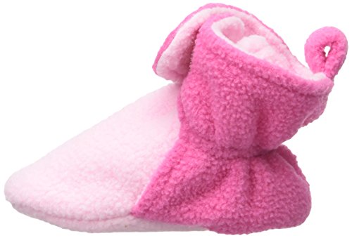 Luvable Friends Unisex Baby Cozy Fleece Booties, Light Pink Dark Pink, 0-6 Months US