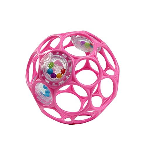 Bright Starts Oball Rattle Easy-Grasp Toy - Pink, Ages Newborn - 1 Count (Pack of 1)