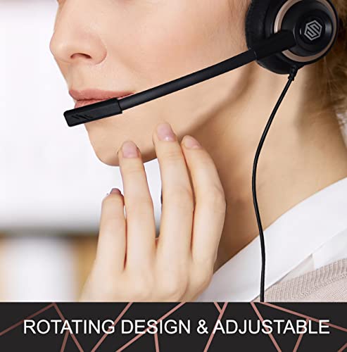 Sonitum Headset with Microphone - Noise Canceling Computer Headset for Office, Meetings, Chat- Comfortable Over-Ear PC Headphones with Rotating Mic- 3.5 Jack for Universal Connectivity (1 Pack)