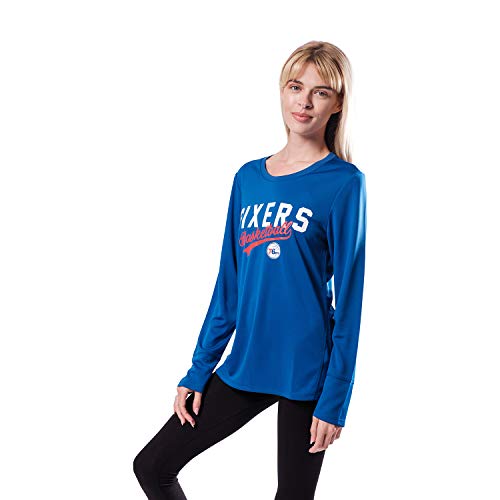 Ultra Game NBA Houston Rockets Womens Long Sleeve Tee Shirt, Team Color, Large