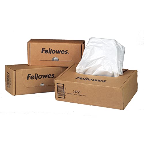 Fellowes Powershred Shredder for 2127/3140/3250/4250 Series 50 Bags and Ties (3604101), 50 Gallon, clear