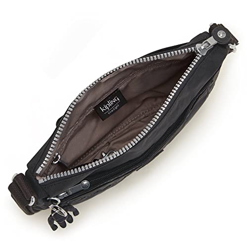 Kipling womens WomenÂ’s Sebastian Bag, Super Light, Durable Messenger Bag, Nylon Shoulder Crossbody Bag, Black Noir, 9 L x 8.5 H 1.75 D US