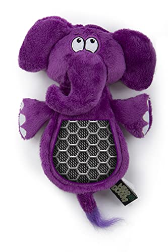 Hear Doggy Flatties with Chew Guard Technology Dog Toy, Elephant, Purple, Large (58547)