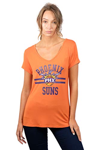 Ultra Game NBA Phoenix Suns Womens Box Out Varsity Stripe Tee Shirt, Team Color, Small