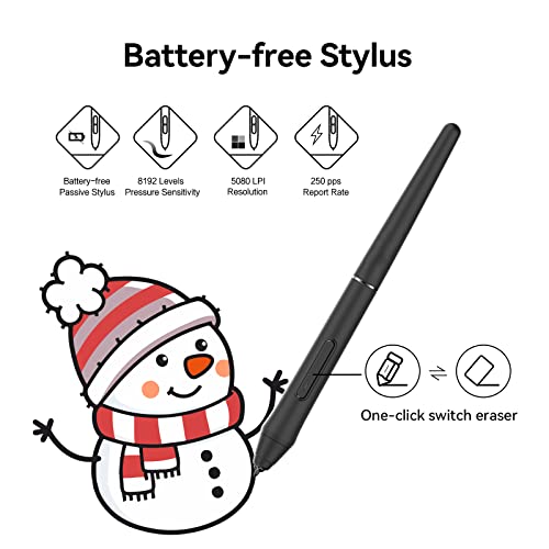 PNBOO PN640 Drawing Tablet, 8192 Professional Levels Pressure, Support Chromebook Linux Android Windows Mac, with Battery-Free Stylus, 4 Hot Keys, 6x4 Inches Active Area